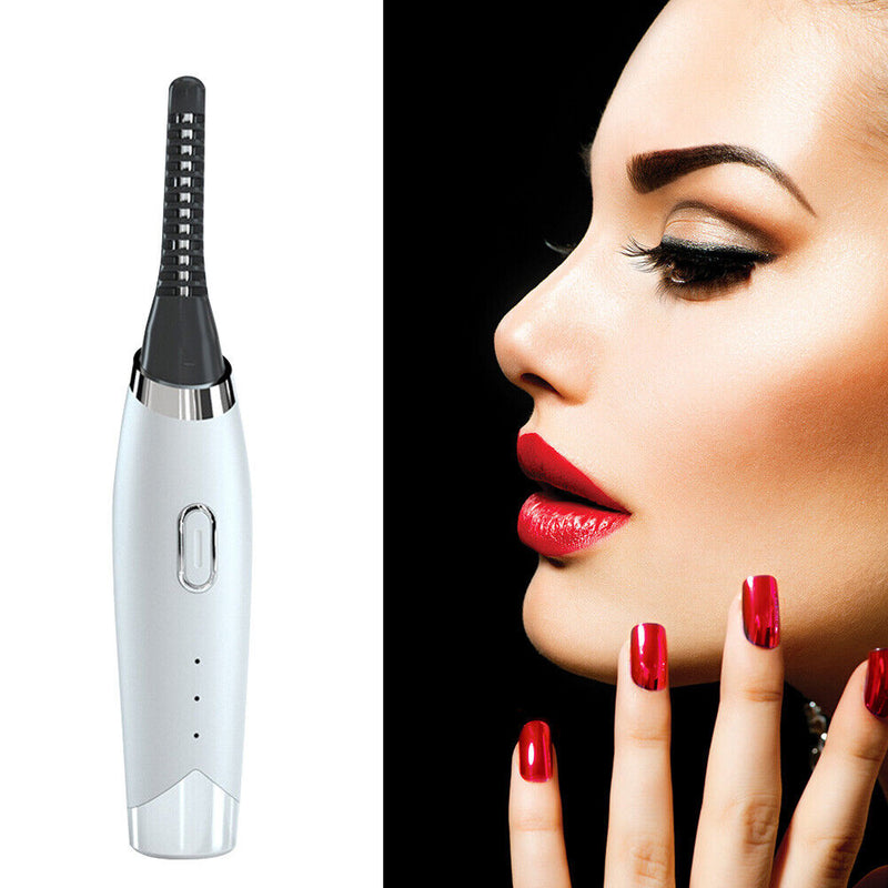 Mini Electric Heated Eyelash Curler Portable Eye Lashes Long Lasting Makeup