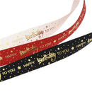 Flower Bouquet Satin Ribbon Happy Birthday Ribbon Gift Cake Decorative Gift