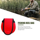Baitcasting Raft Fishing Reel Bag Wheel Protective Case Storage Pouch (Red)
