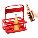 Portable Beer Rack Foldable Plastic Beer Basket Durable Wine Rack (Red) Newly