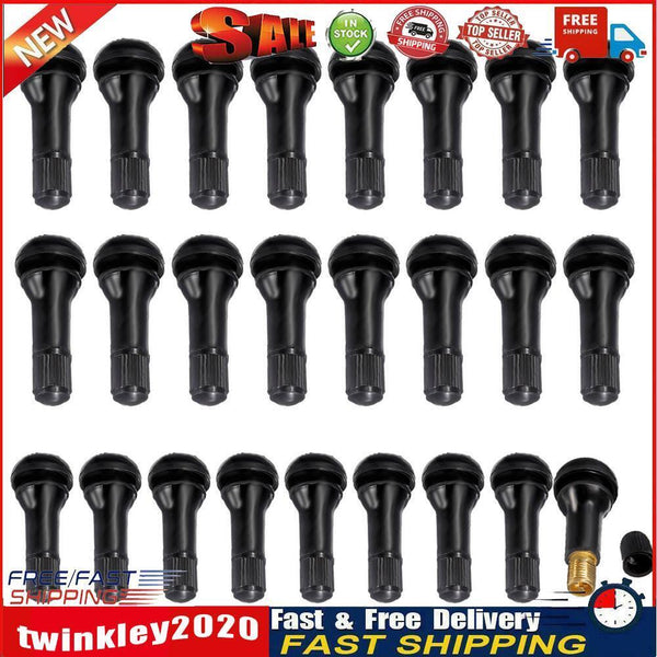 TR413 Snap-in Rubber Tubeless Tire Valve Stems for Car Motorcycle (25pcs) Newly
