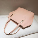 4pcs/Set Women PU Tote Shoulder Handbag Card Holder Composite Clutch/Pink
