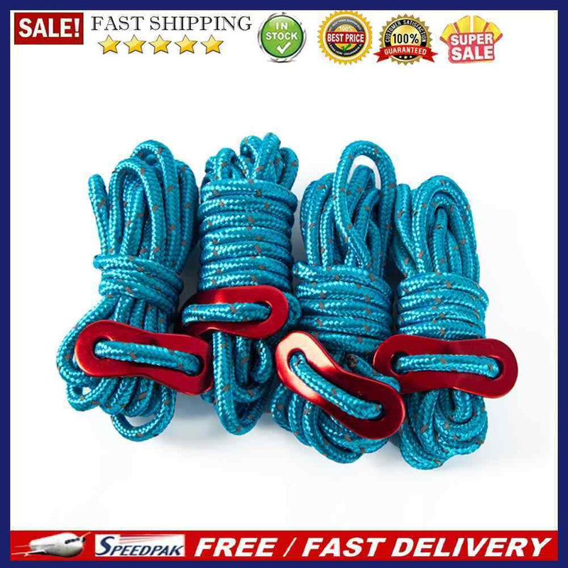 4pcs 4mm Tent Wind Rope Cord Tensioner Outdoor Camping Reflective Lanyard R