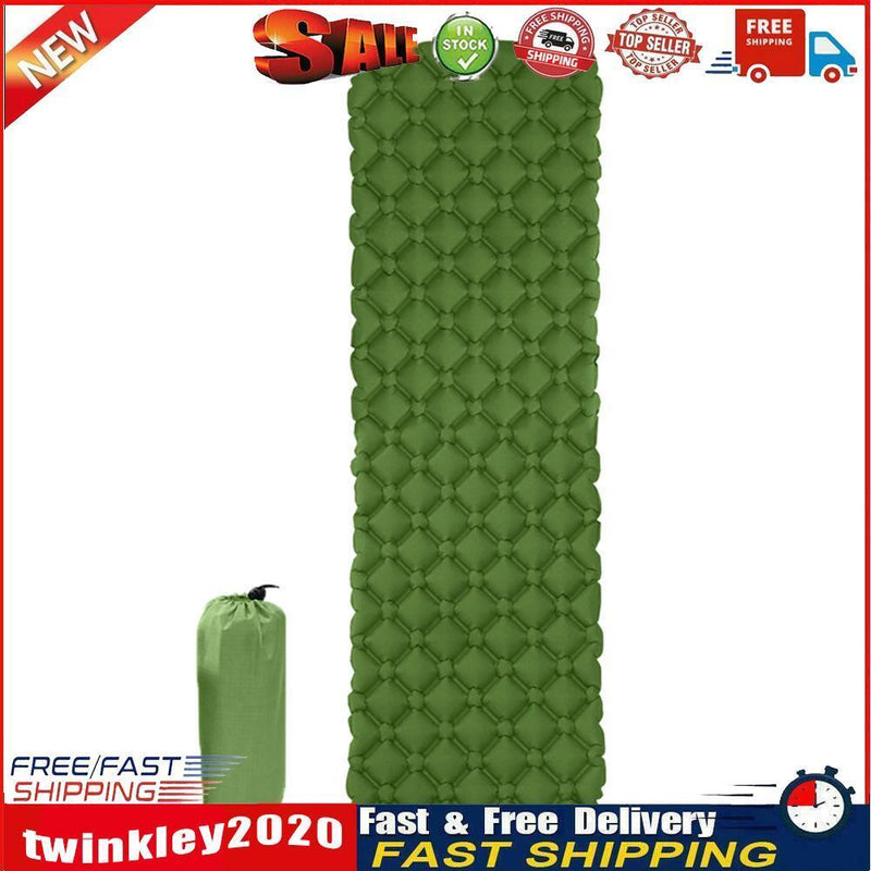 Camping Mat Inflatable Hiking Portable Travel Sleeping Pad (Army Green) Newly