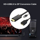 HDMI Compatible to DP Converter Adapter Cable with USB Power 4K 60Hz 0.25m