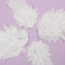 Party Gown Collar Patch Angel Wing Applique White Embroidery Sewing Flower