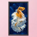 Quiet Goldfish Needlework 11CT Art Stamp Canvas DIY Wall Decor Cross Stitch K