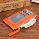 Korean Solid Color Wallet Female Mini Zipper Purse Card Holder Multi-slot Clutch