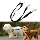 Nylon Double Dual Two Pets Dogs Leash 2 Way Coupler Walk Necklace(Black) Newly