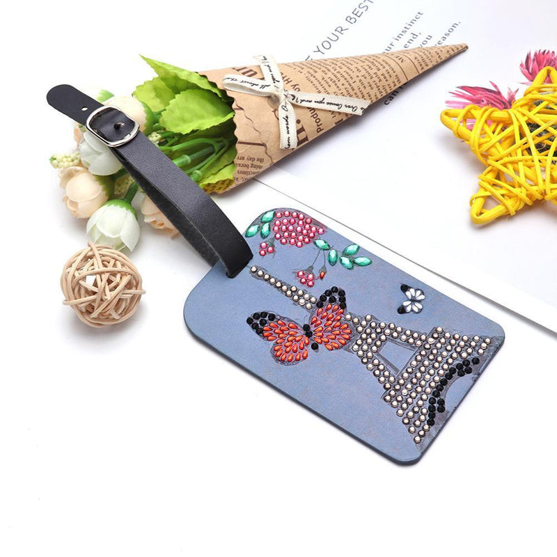 Butterfly Tower Luggage Boarding Pass DIY Diamond Painting Special Shape Newly