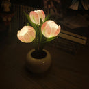 #A LED Flower Night Light Simulation Tulip Flowerpot Potted Plant Home Room Deco