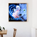 5D DIY Wolf Flowers Full Round Drill Diamond Painting Drawing Art Mosaic Craft