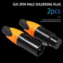 1 Pair XLR 3Pin Male Female DIY Audio Cable Connectors Solder Plug (Orange)