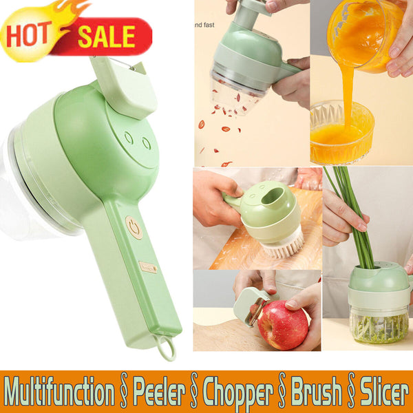 4 in 1 Handheld Electric Vegetable Cutter Set Garlic Meat Mud Masher Wireless n: