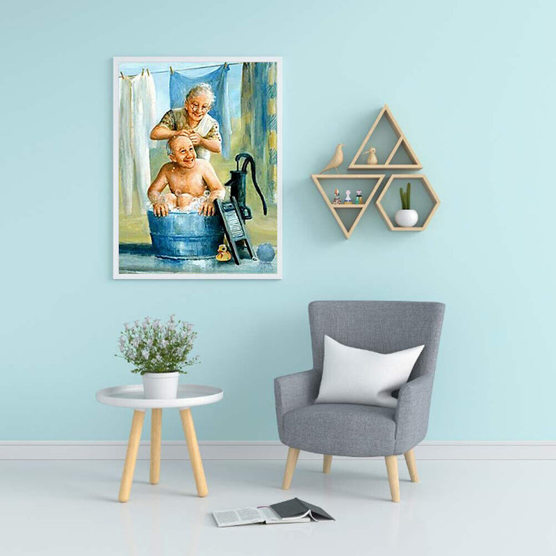 5D DIY Diamond Painting Old Couple Full Round Drill Mosaic Picture Rhinestones