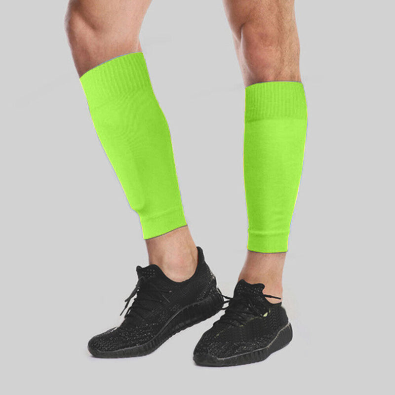 1 Pair Breathable Sports Football Shin Guard Leg Socks Pads (Yellow Kids) Newly