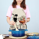 Kitchen Aprons for Women Men Household Baking Linen Dinner Cook Cat Tablier