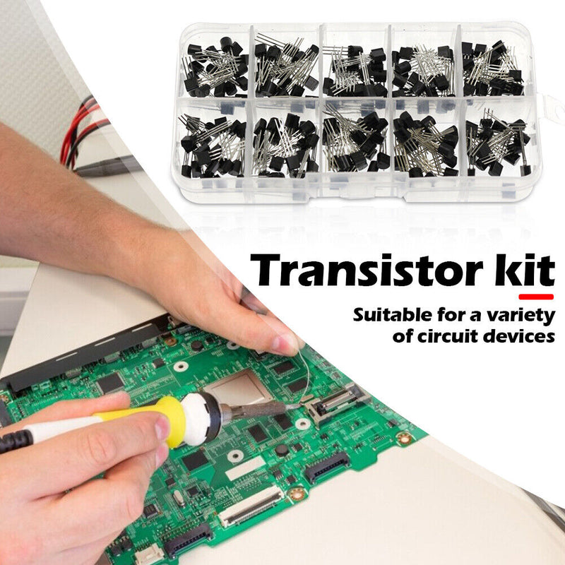 200pcs 10 Values Transistor Assortment BC327-BC558 Diode Assort Kit with Bo