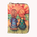 Women Cute PU Leather Mini Wallet Casual Ladies Cartoon Card Holder (D)