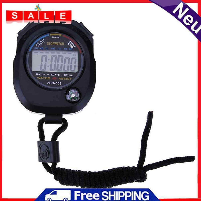 Waterproof LCD Digital Stopwatch Timer Chronograph Counter Sports Alarm