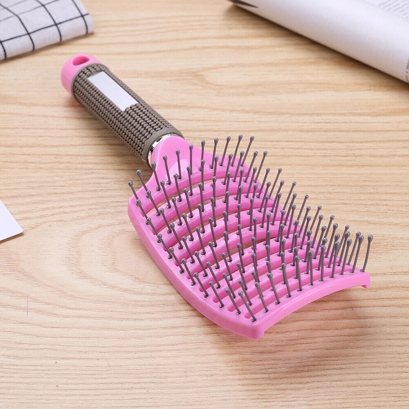 Wet Curly Detangle Hair Brush Bristle Nylon Massage Scalp Hair Comb Styling T