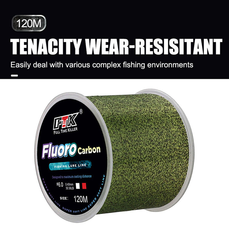 120m Speckle Nylon Fishing Line Wear Resistant Durable Multicolor Fishing Lur