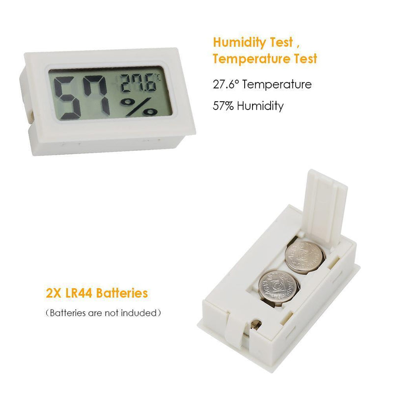 Mini Digital LCD Temperature Humidity Meter Thermometer Hygrometer (White)