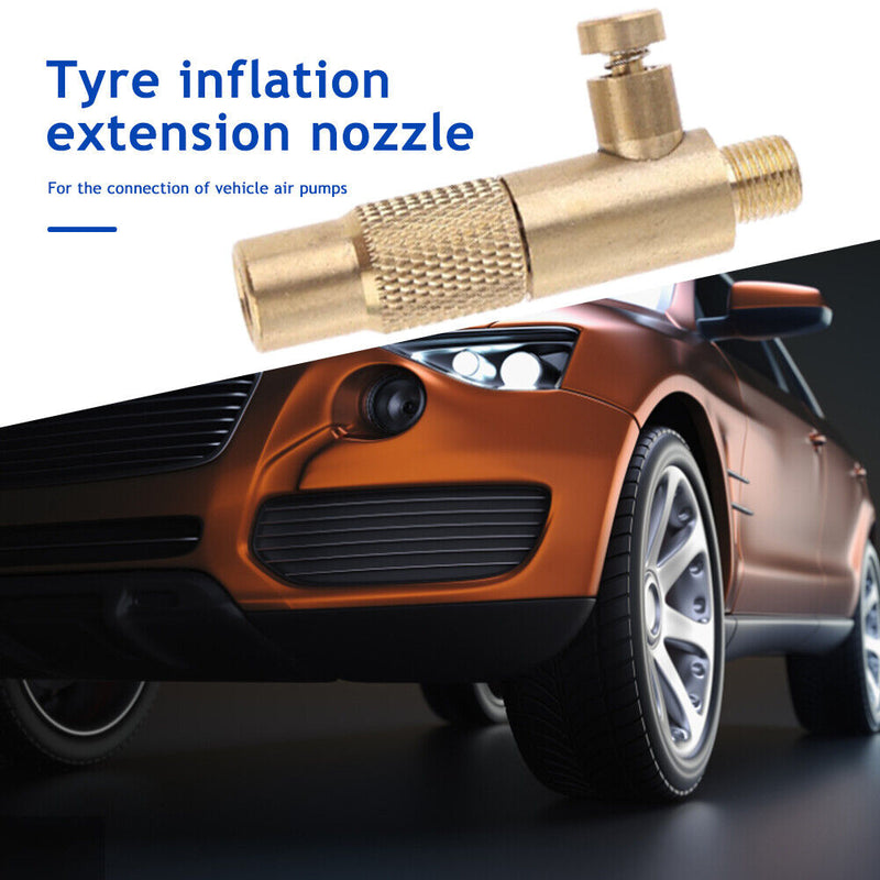 Brass Car Tire Inflator Valve Stem Connector Pump Chuck Adapter with Deflate