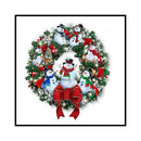 Stamped DIY Cross Stitch Partial Embroidery Kit Christmas Snowman Wreath Gift