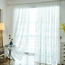 Embroidery Flower Screen Yarn Window Curtains Bedroom Voile Curtain(White)