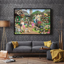 Full Embroidery Kits Flower Shop 11CT Stamped Needlework Home Decoration Art