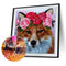 5D DIY Diamond Painting Kits Wear Flower Dog Full Round Drill Wall Decor Art Set
