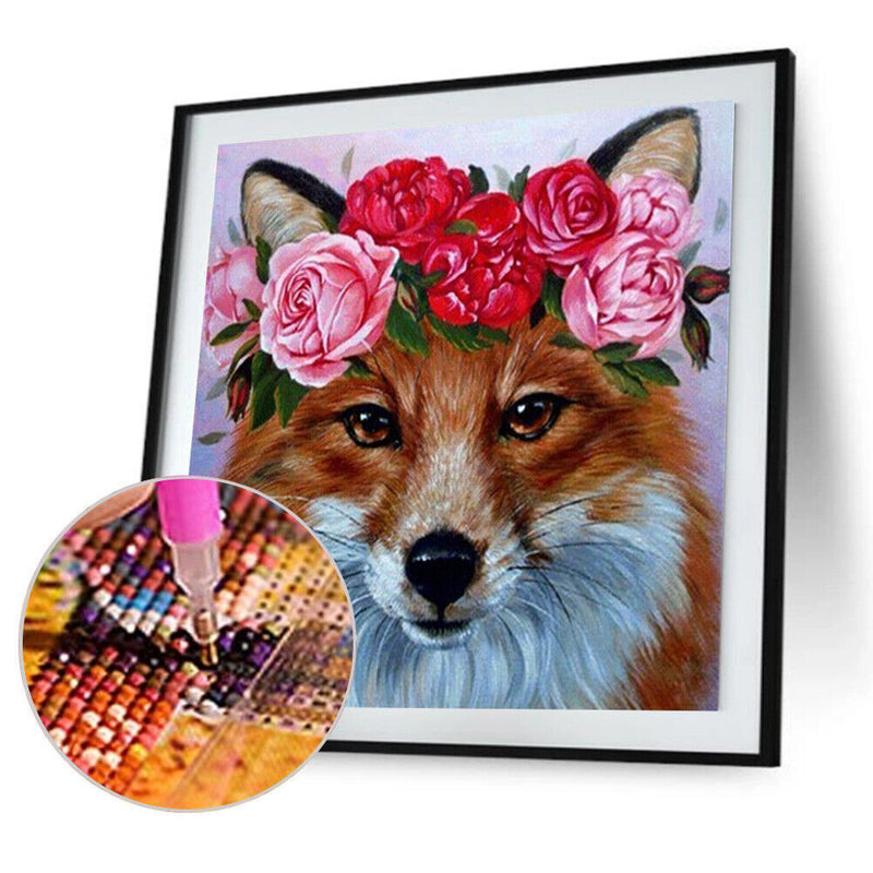 5D DIY Diamond Painting Kits Wear Flower Dog Full Round Drill Wall Decor Art Set