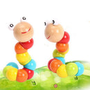 Colorful Worm Wooden Puzzles Baby Training Fingers Early Educational Toys Newly