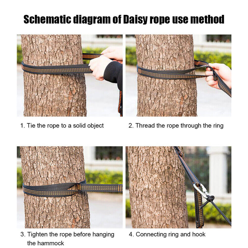 Outdoor Camping Hiking Hammock Straps High Strength Hammocks Hanging Rope B