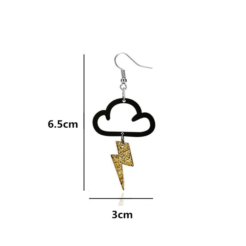Women Girls Charm Drop Earrings Acrylic Earrings Drop Dangle Cloud Lightning