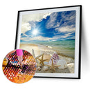 5D Diamond Painting Seaside Starfish Full Round Rhinestone DIY Home Decorat