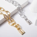 Charm Multi-Layer Chain Stainless Steel Lock Pendant Punk Necklace Bib Choker