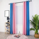 1pc Simple Perforated Splicing Color Shading Curtain Room Blackout Window Drape