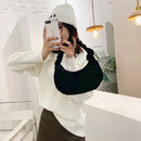 Fashion Women Suede Shoulder Top-handle Bag Pleated Solid Handbag (Black)