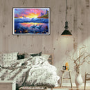 5D DIY Full Drill Round Shape Sea World Rhinestone Diamond Drawing for Home