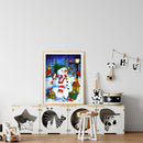 5D DIY Full Round Drill Diamond Paint Snowman Mosaic Rhinestone Drawing Pictu