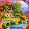 5D DIY Full Round Drill Relaxing Village Diamond Painting Cross Stitch Mosaic