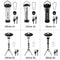 LED Lamp Adjustable Lighthouse Flashlights USB Charging for Outdoor (White A)