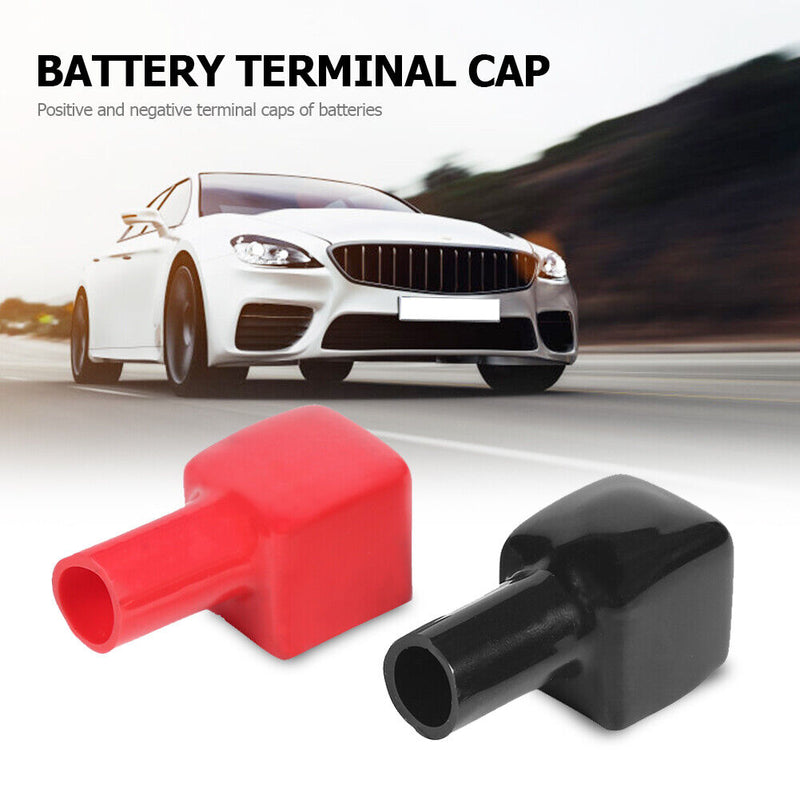 Universal Car Battery Terminal Covers Red Positive + Black Negative 1 Pair Newly
