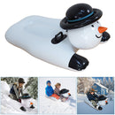 Cartoon PVC Inflatable Skiing Circle with Handle Kids Winter Snow Playing Sled