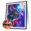 Handmade Fantasy Starry Cat 5D DIY Full Round Drill Drawing Kit Diamond Paint