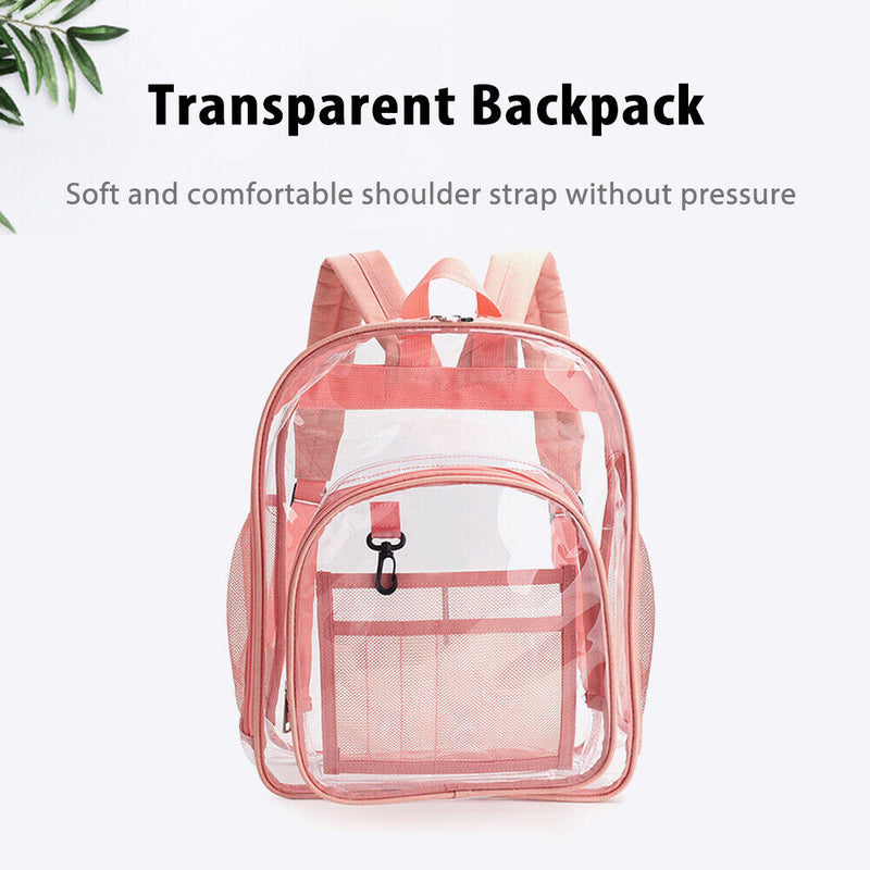 Casual Large Capacity Clear Shoulder Backpack PVC Waterproof Portable Schoolbag