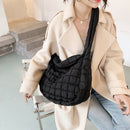 Female Lattice Pattern Top-handle Bag Eiderdown Shoulder Eiderdown Handbag Totes