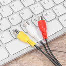 to Female Laptop Speaker AV Cord Audio Cable 3.5mm Jack to 3 RCA Adapter Wire